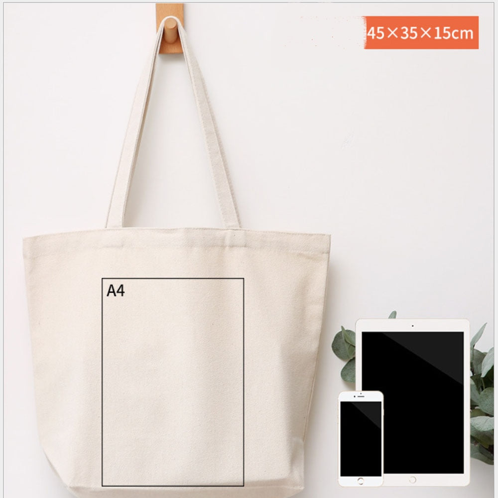 Cotton Zipper Portable Canvas Bag