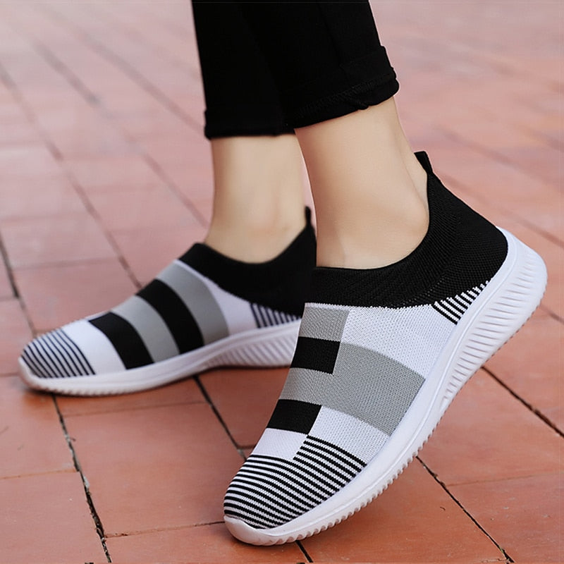 Women Shoes Vulcanized Zapatillas Mujer Knitted Sneakers