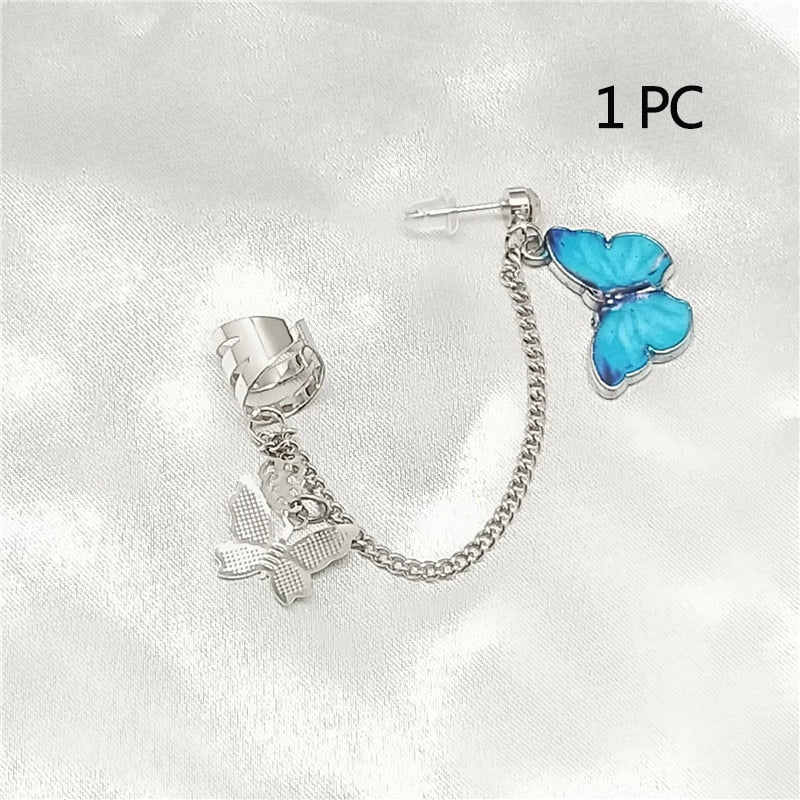 Korean Style Sparkling Zircon Butterfly Ear Clips Without Piercing
