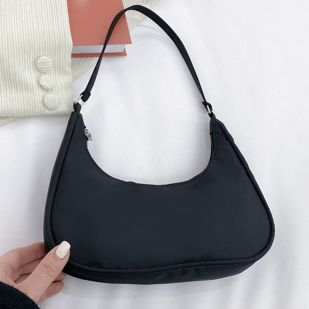 Women&#39;s Bag PU Leather 2021 New Solid Color Armpit Underarm Shoulder Bags for Women Casual Ladies Chain Shopper Handbags Purse