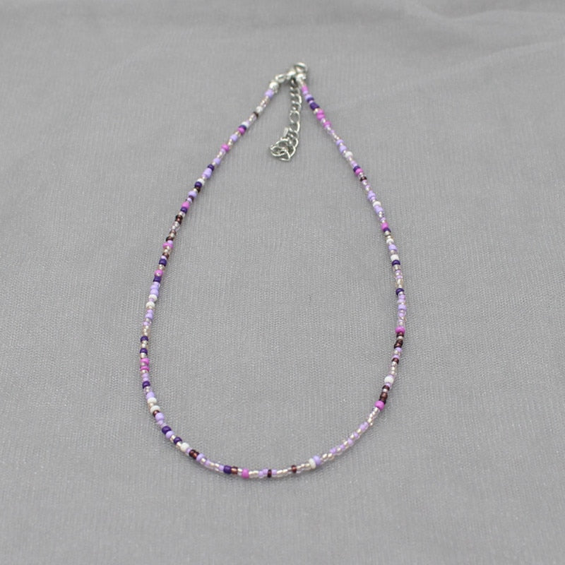 Simple Colorful Seed Beads Strand Choker Necklace