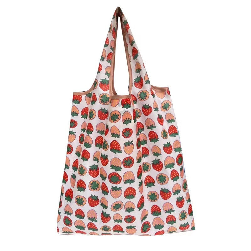 Medium Shopper Reusable Foldable Tote 30lbs Cute Grocery Bag Portable Large Capacity Shoulder Bag Machine Washable Tote Bag