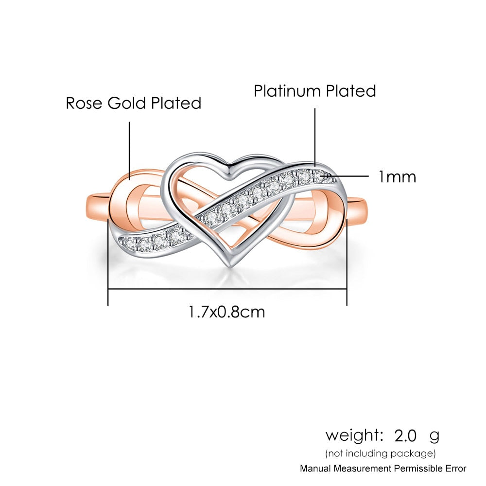 Couple Infinity Love Rings For Women Double Color Dainty