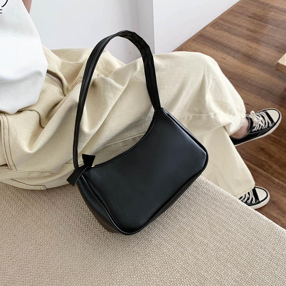 Women&#39;s Bag PU Leather 2021 New Solid Color Armpit Underarm Shoulder Bags for Women Casual Ladies Chain Shopper Handbags Purse