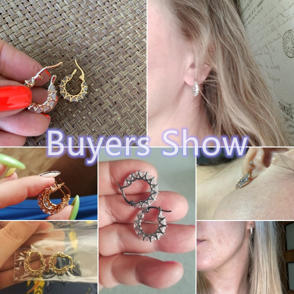 Huitan High Quality Cubic Zirconia Hoop Earrings