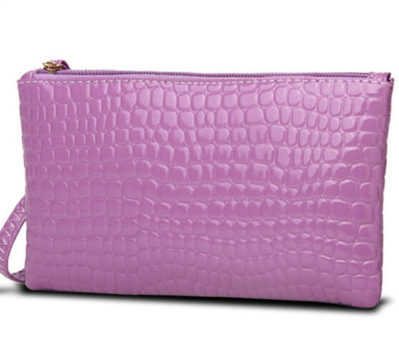 1PC Women PU Clutch Long Casual Wallet  Litchi Grain Coin Purse Female Bag Wrist Bags Zipper Phone Pocket Credit Card Holder