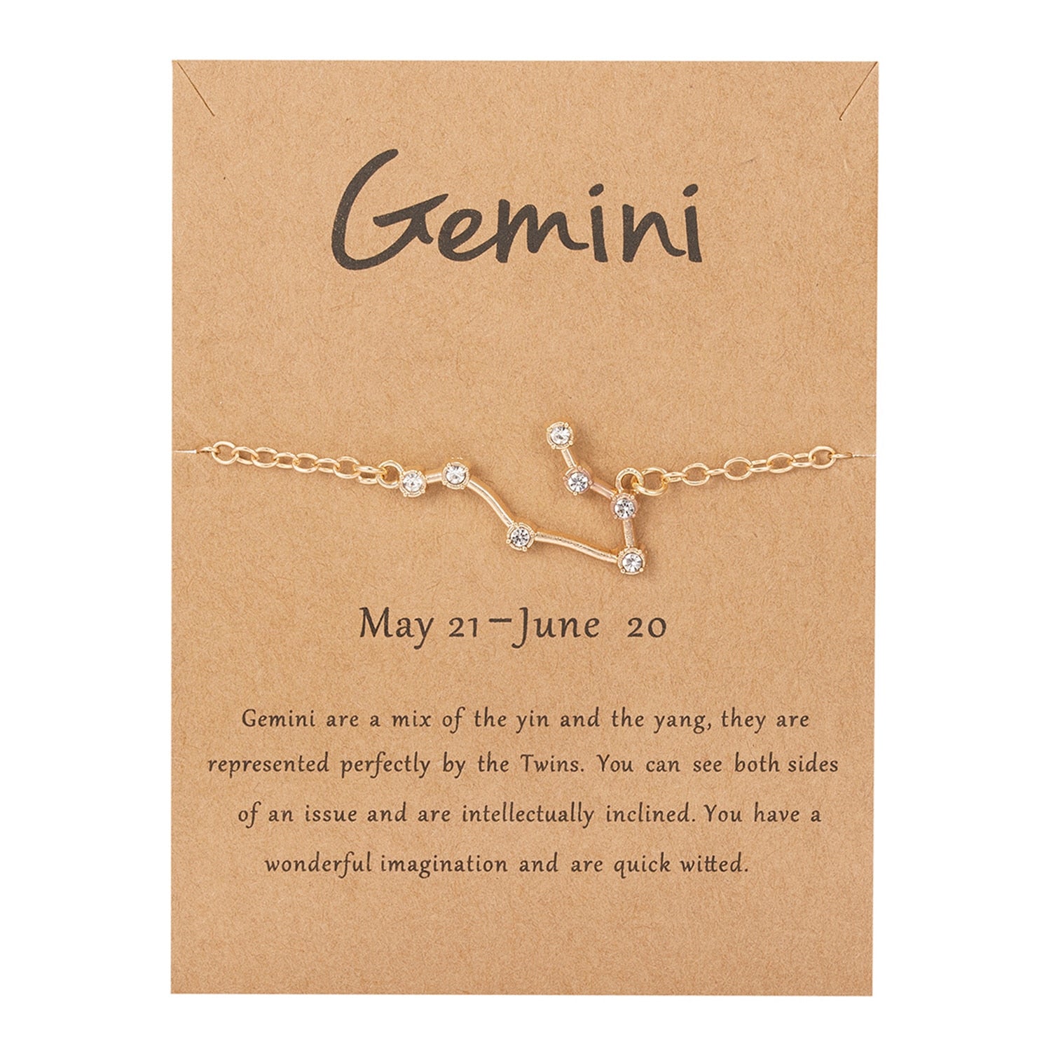 Cardboard Star Zodiac Sign 12 Constellation Bracelet
