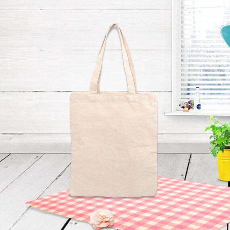 Creamy White Plain High Capacity Cotton Canvas Bag