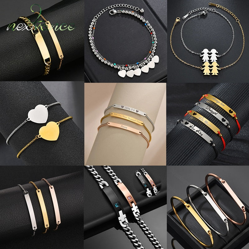 Nextvance Customized Engraving Name plate Bracelets