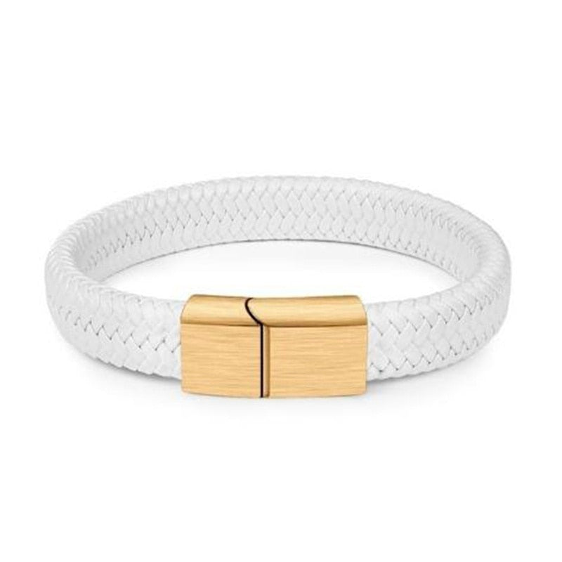 Black Braided Leather Wrap Infinity Bracelet