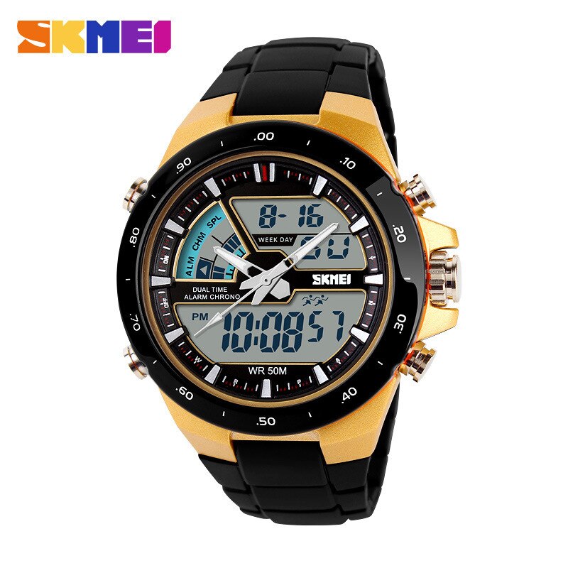 Men Sport Watch Dual Display Top Luxury Brand Men Waterproof