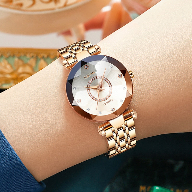 Fashion Diamond Watches For Women Ladies Luxury Brand Quartz