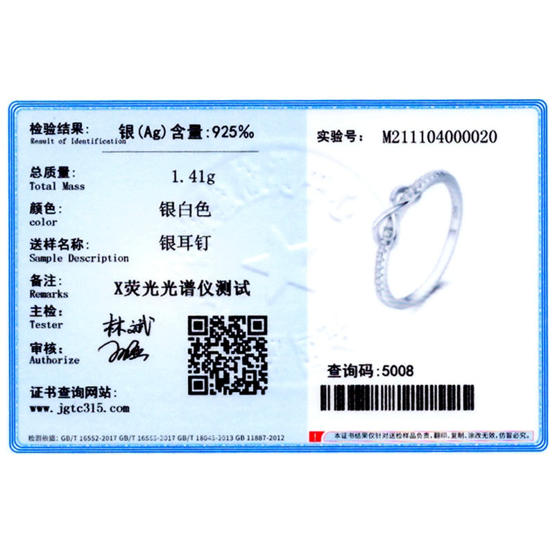 Ailmay Real 925 Sterling Silver Infinity Love Infinite CZ Ring