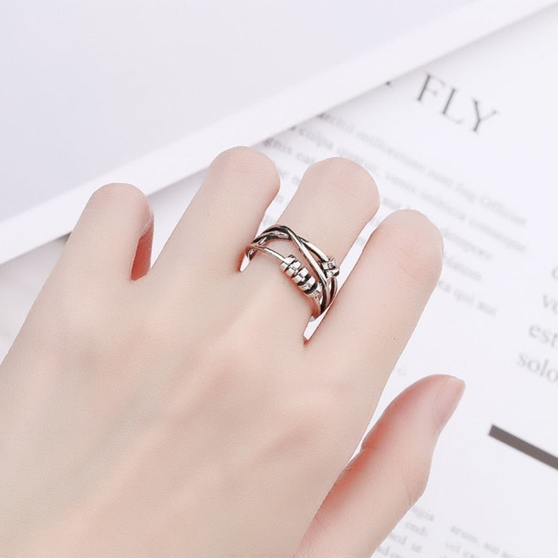 Anxiety Ring Adjustable Opening Women Men Fidget Ring
