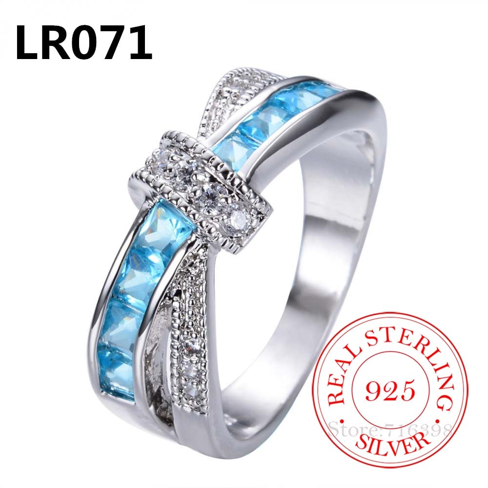 100% 925 Sterling Silver Jewelry Vintage Purple Crystal Couple&#39;s Wedding Silver Rings for Women Men Fashion Anel De Prata Bijoux