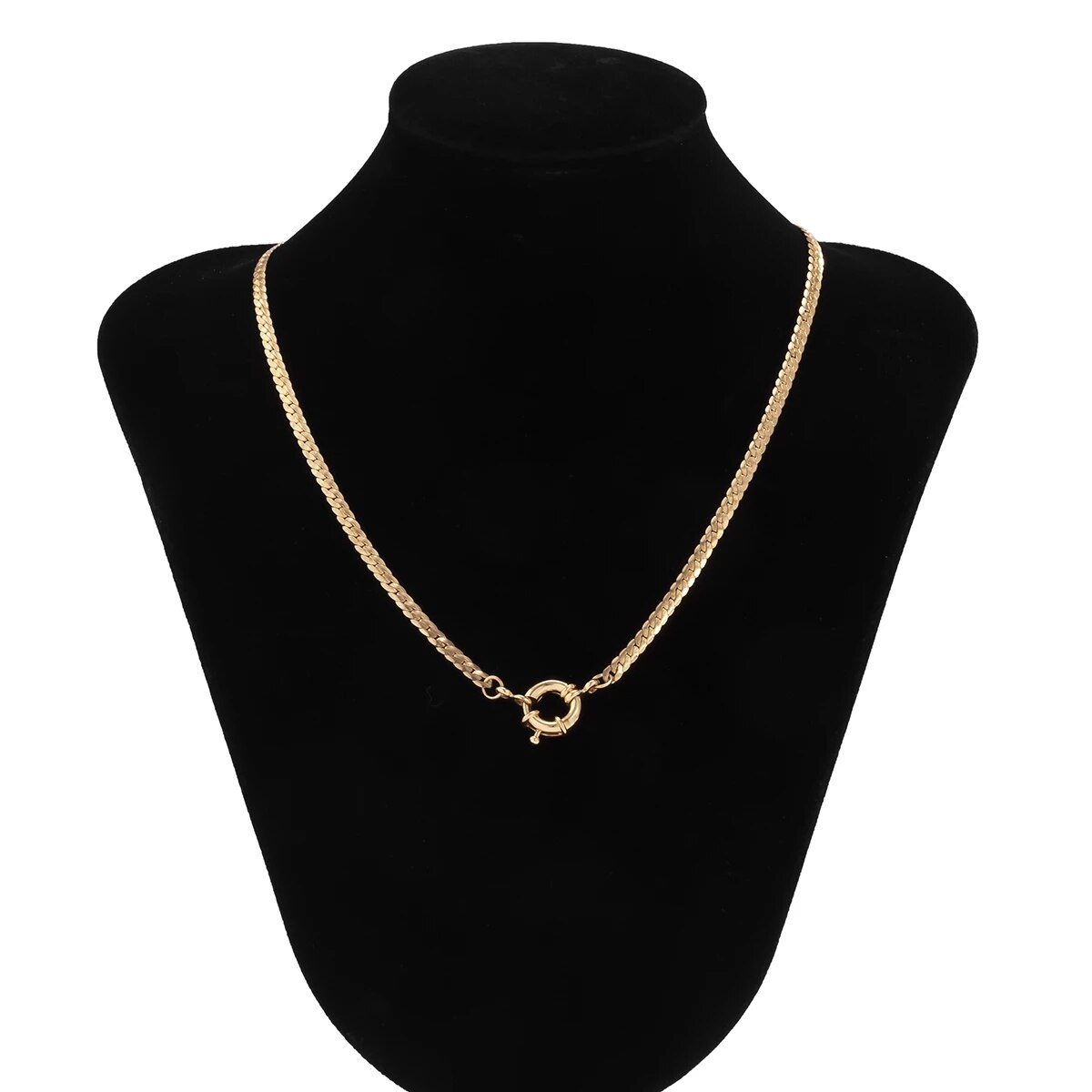 IngeSight.Z Simple Minimalist Copper Flat Snake Chain Choker Necklace