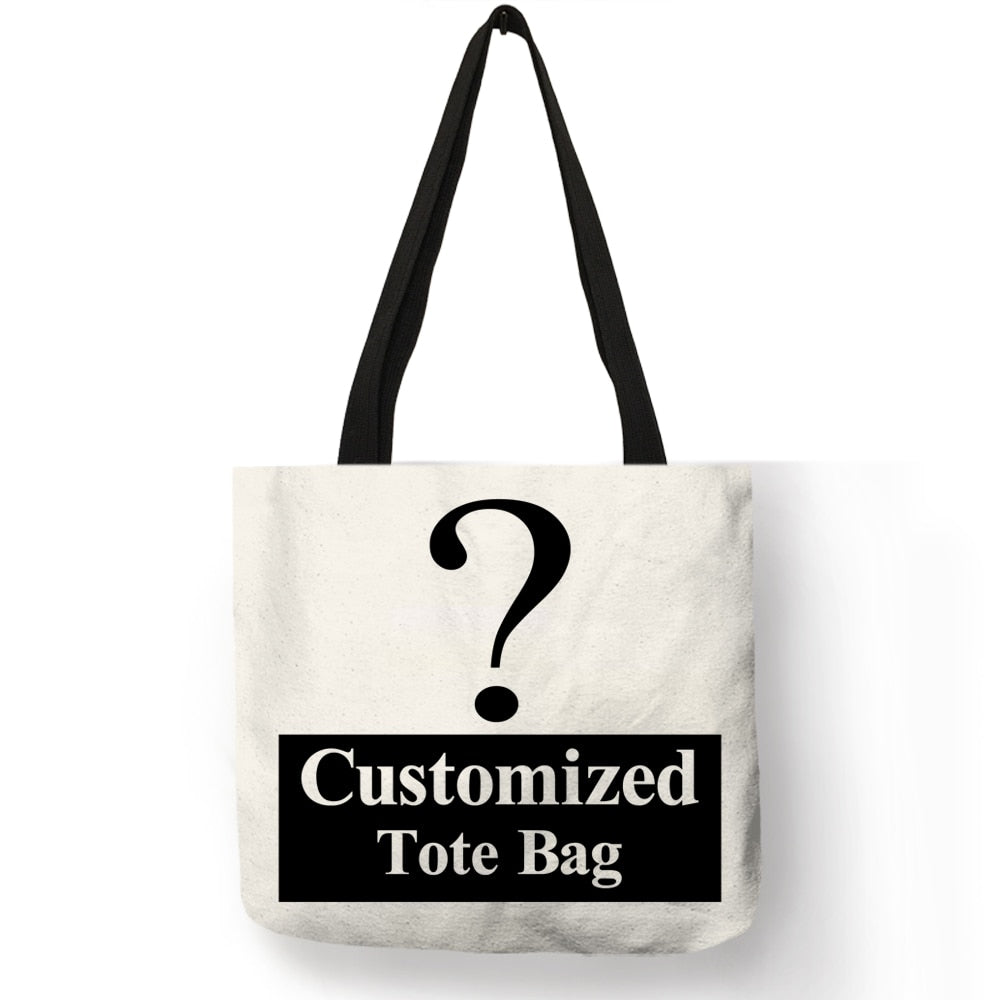 Personal Customize Women Tote Bag Linen Canvas Bag With Print Log