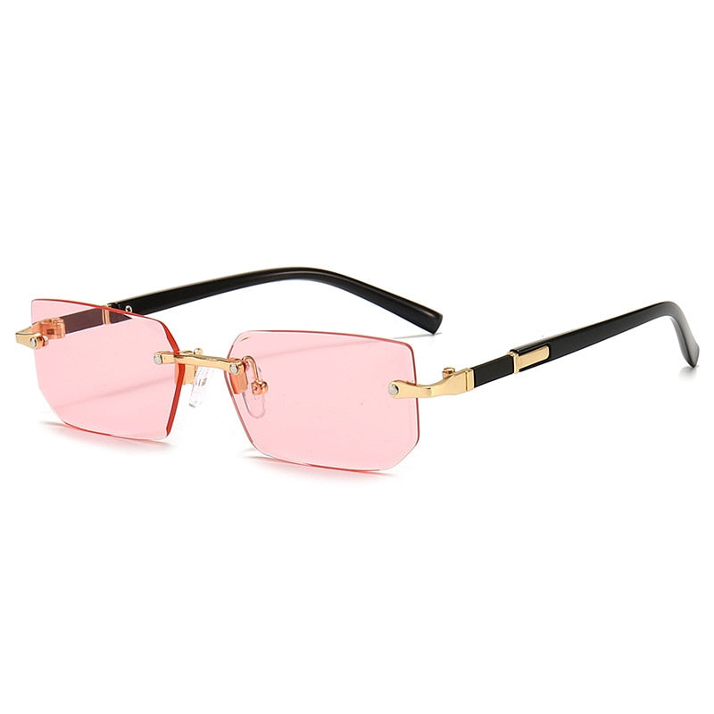 Rimless Rectangle Square Sun Glasses