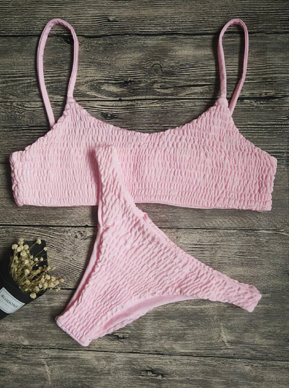 Ruffles Crochet Push-up Bikini Set