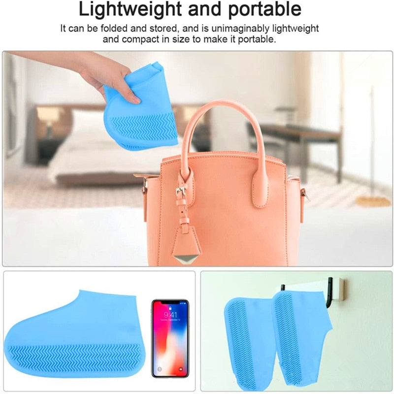 Rain Boots Waterproof Reusable Shoe Cover Silicone Unisex