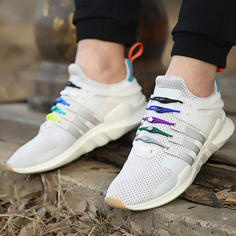 16pcs Silicone Shoelaces Round Elastic Shoe Laces