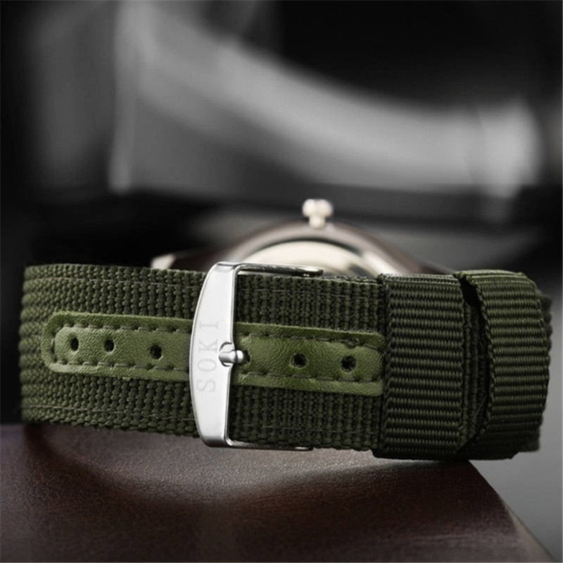 Luminous Luxury Military Quartz Wristwatch Men Casual Nylon Watch