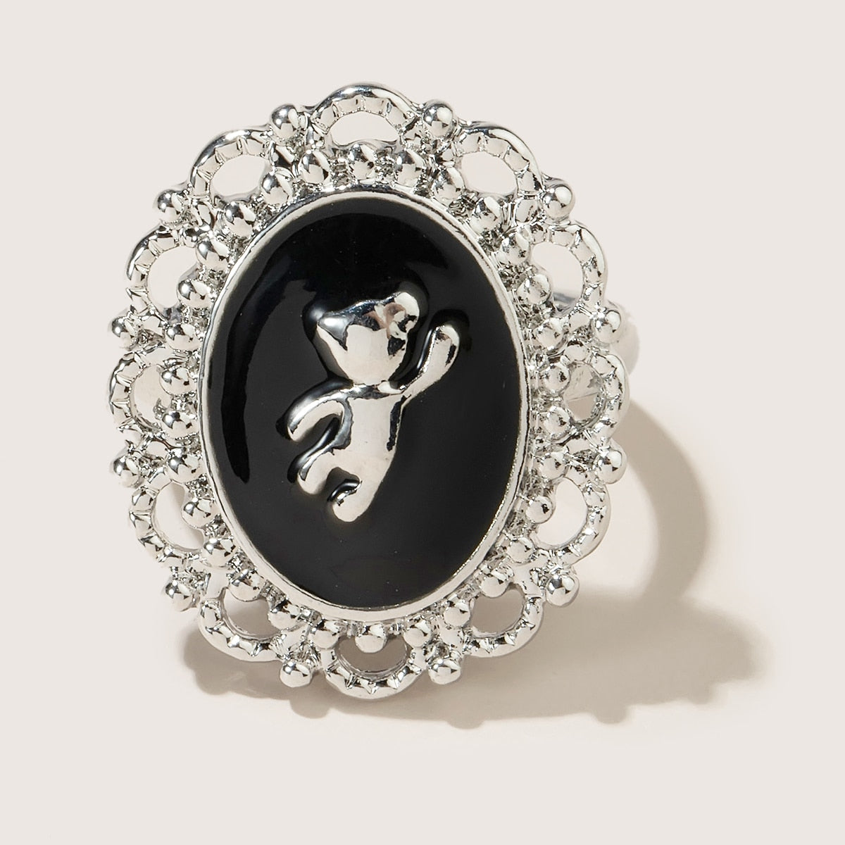 Tocona Bohemian Black Stone Gold Ring for Women