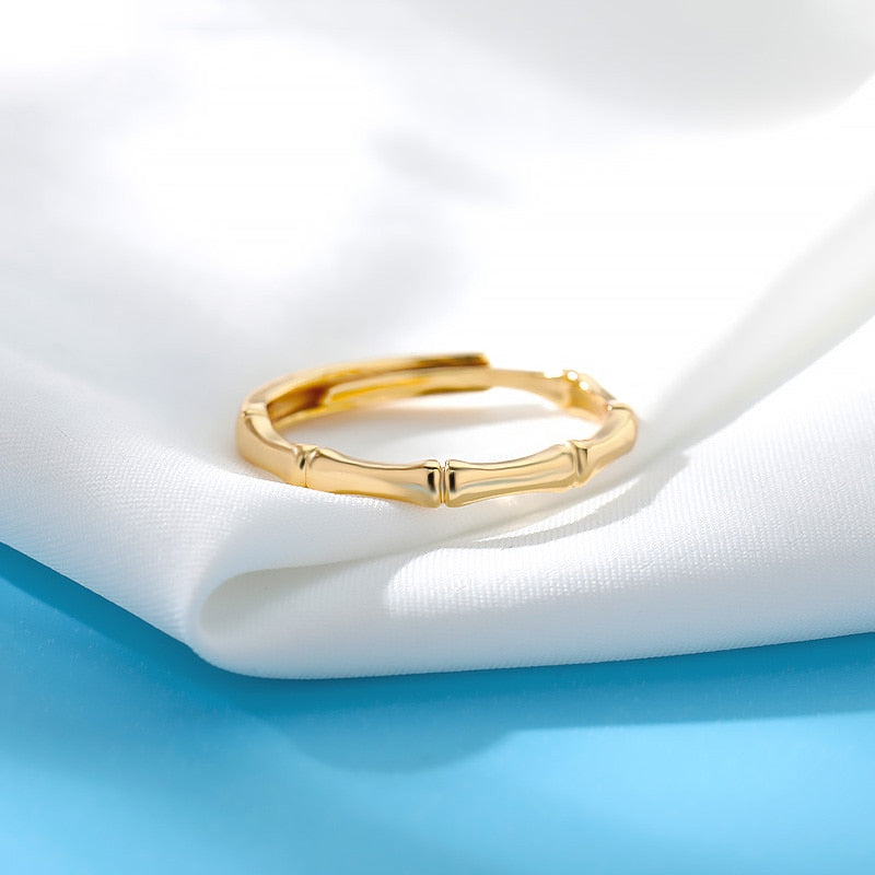 Stainless Steel Bamboo Joint Rings Open Adjustable