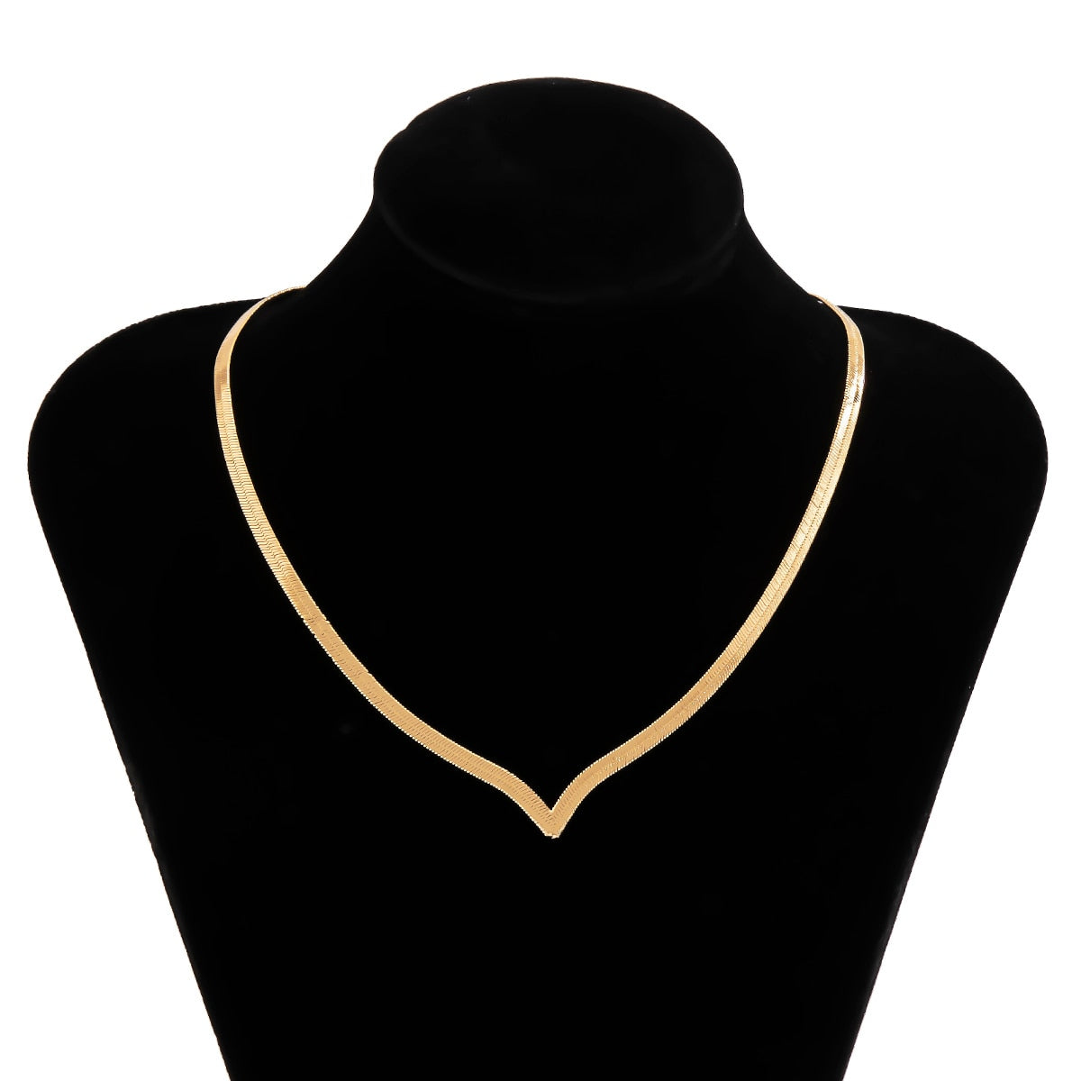 IngeSight.Z Simple Minimalist Copper Flat Snake Chain Choker Necklace