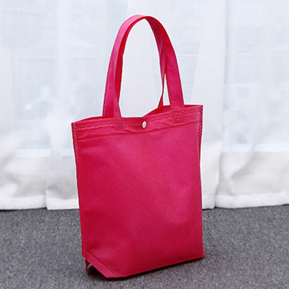 Reusable Foldable Button Durable Non-Woven Tote Shopping Bag