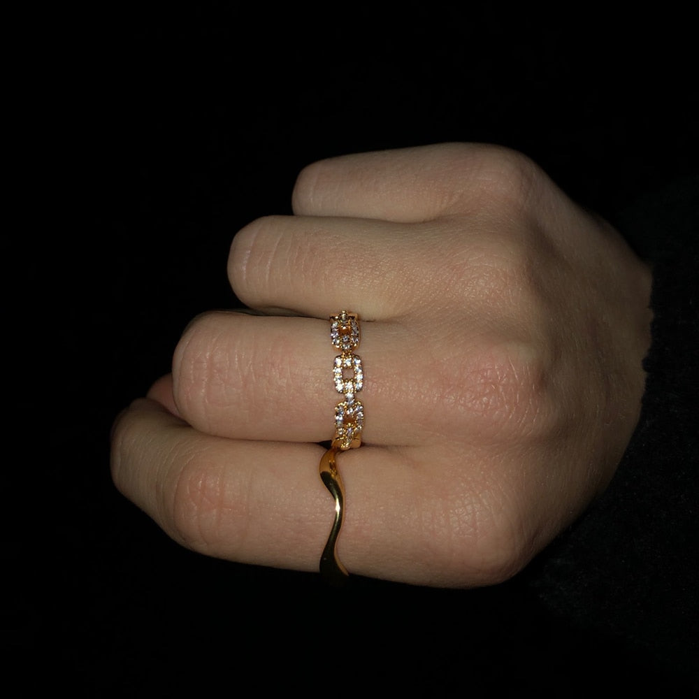 Twist Chain Snake Stainless Steel Open Ring