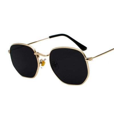 Metal Frame  Hexagon Sun Glasses