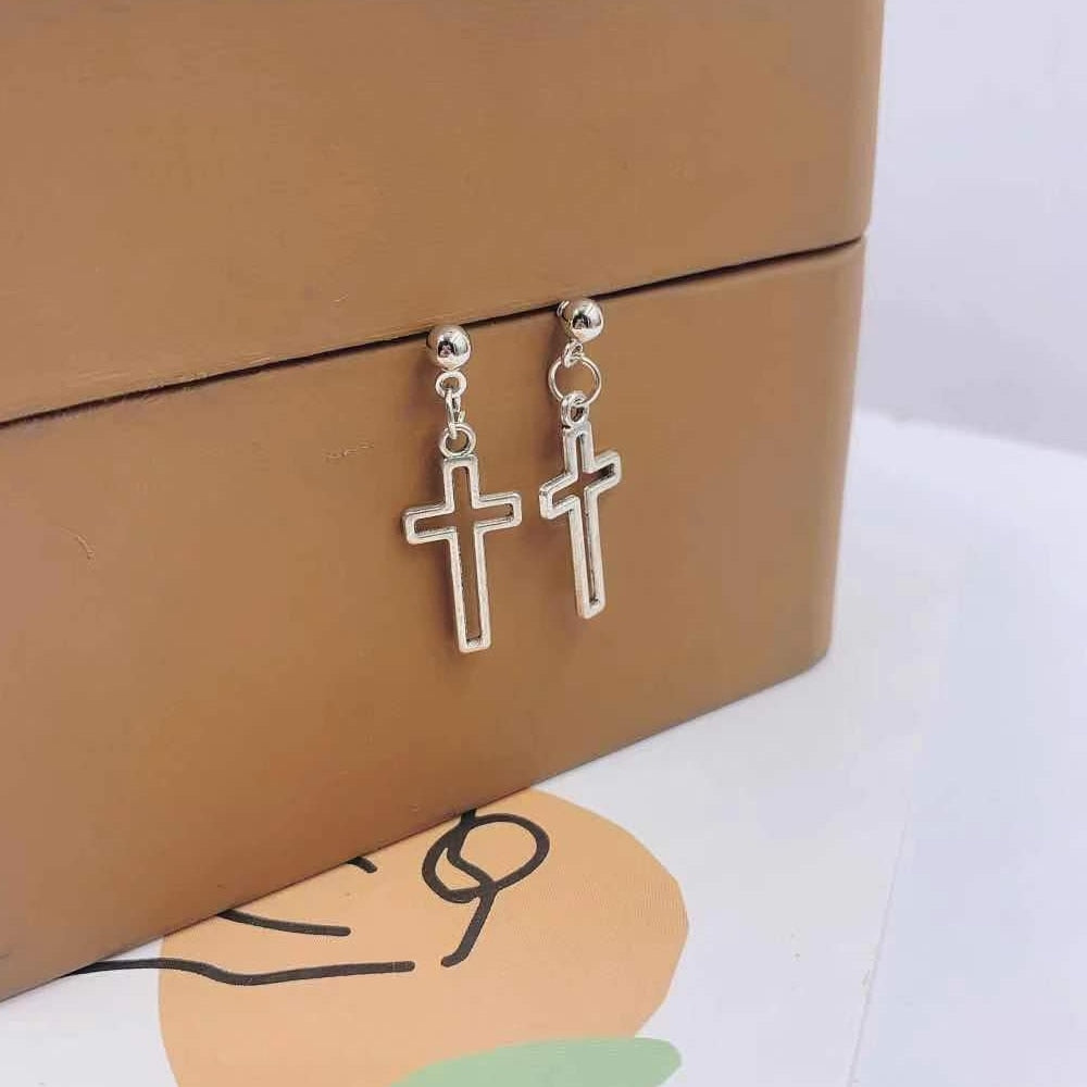 Fashion Cross Pendant Cartilage Drop Dangle Earrings