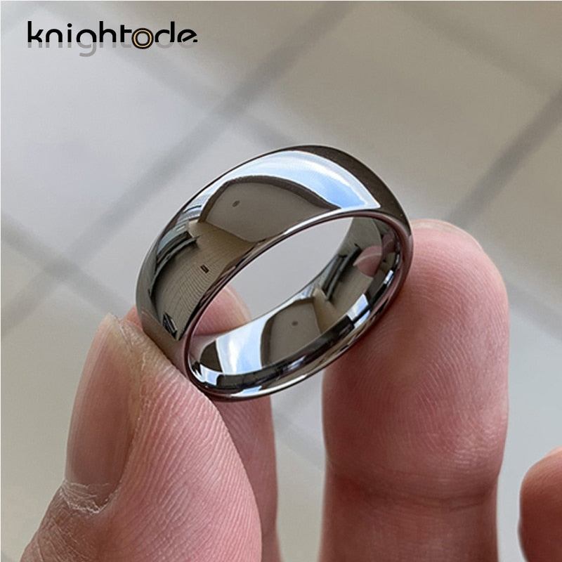 High Quality Tungsten Carbide Domed Band Polished Shiny Comfort Fit 8/6/4/2mm Ring