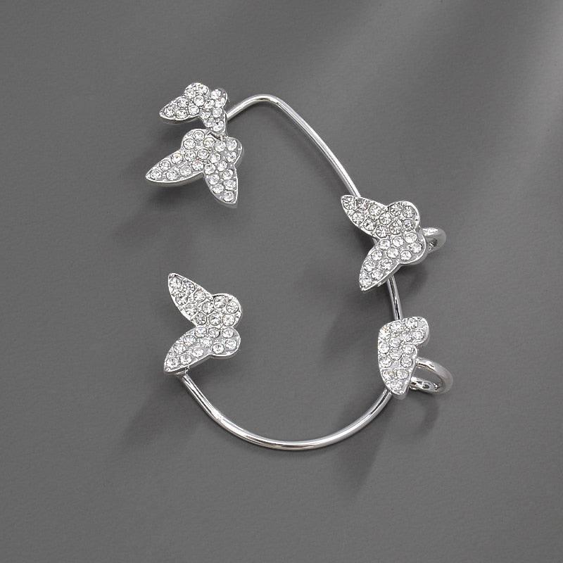 Luxury Shiny Crystal Rhinestone Long Tassel Ear Cuff Earing