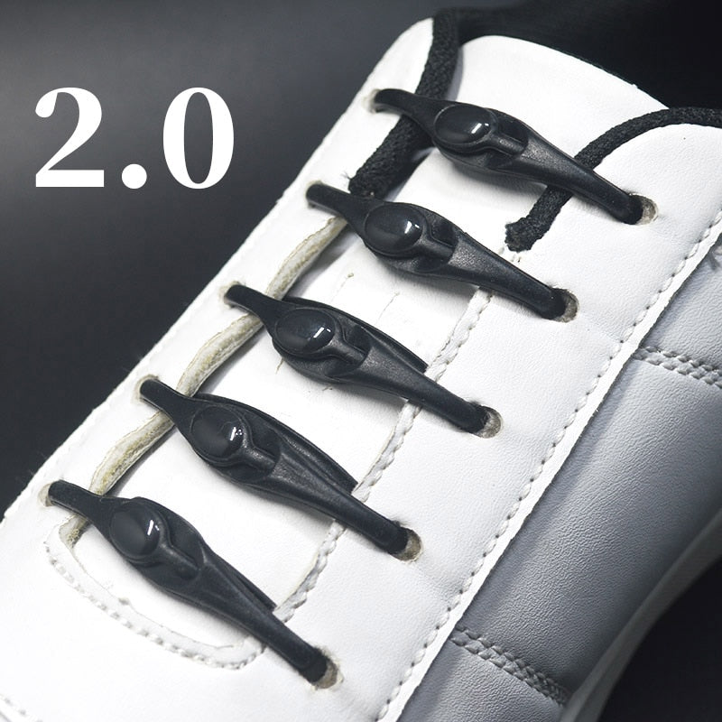 16pcs Silicone Shoelaces Round Elastic Shoe Laces