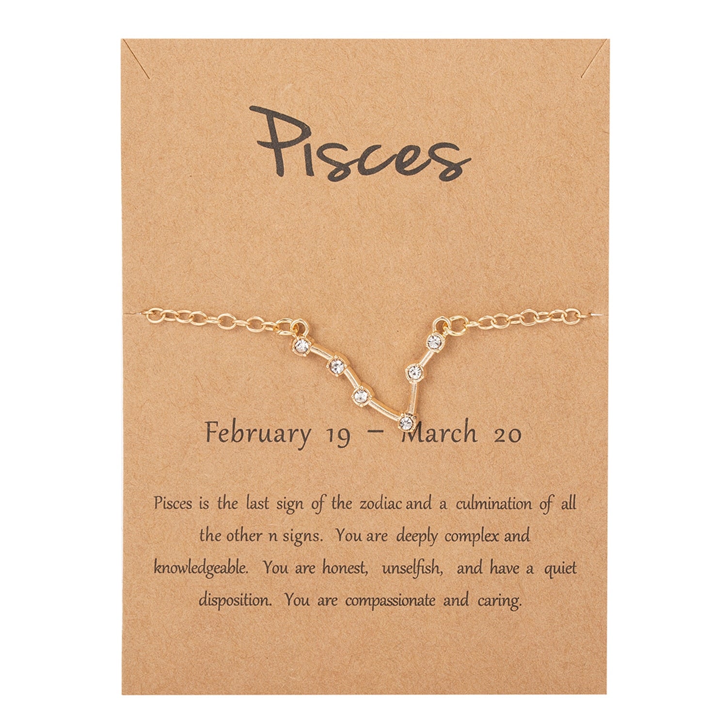 Cardboard Star Zodiac Sign 12 Constellation Bracelet