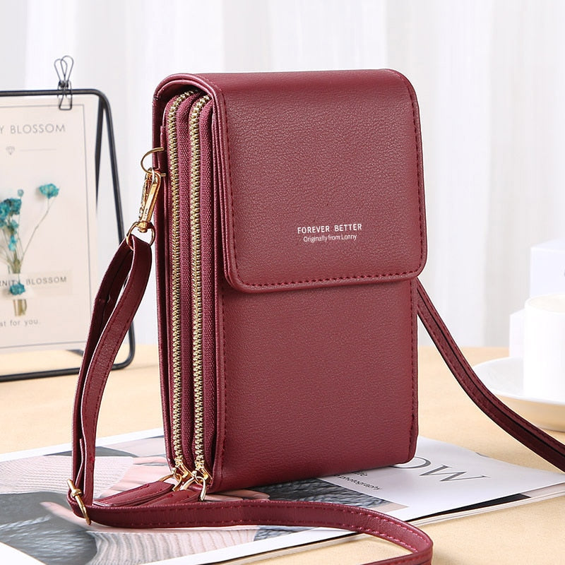 Buylor Soft Leather Women&#39;s Bag Wallets Touch Screen Cell Phone Purse Bags of Women Strap Handbag Female Crossbody Shoulder Bag