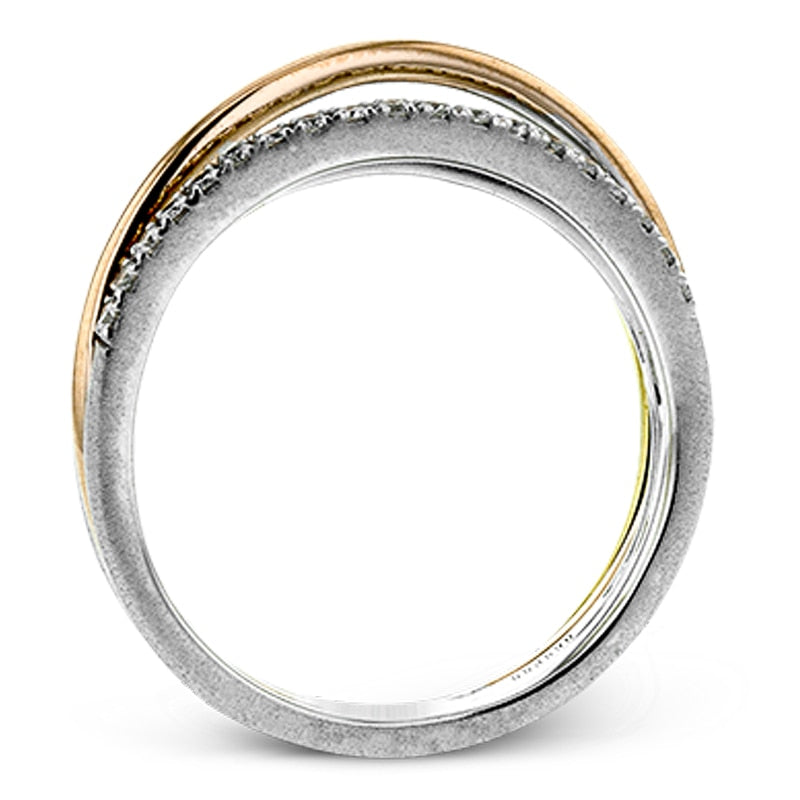 Huitan Fancy Cross Micro Paved CZ Stone Three Tone Cross Shine Ring