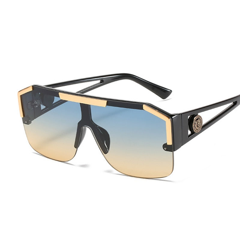 New Luxury Oversized Man Gradient Square Sunglasses