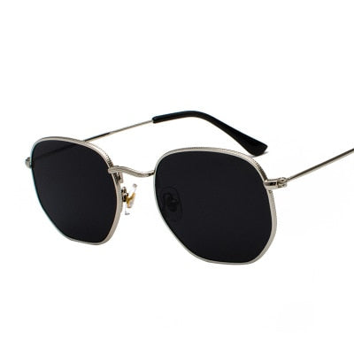 Metal Frame  Hexagon Sun Glasses