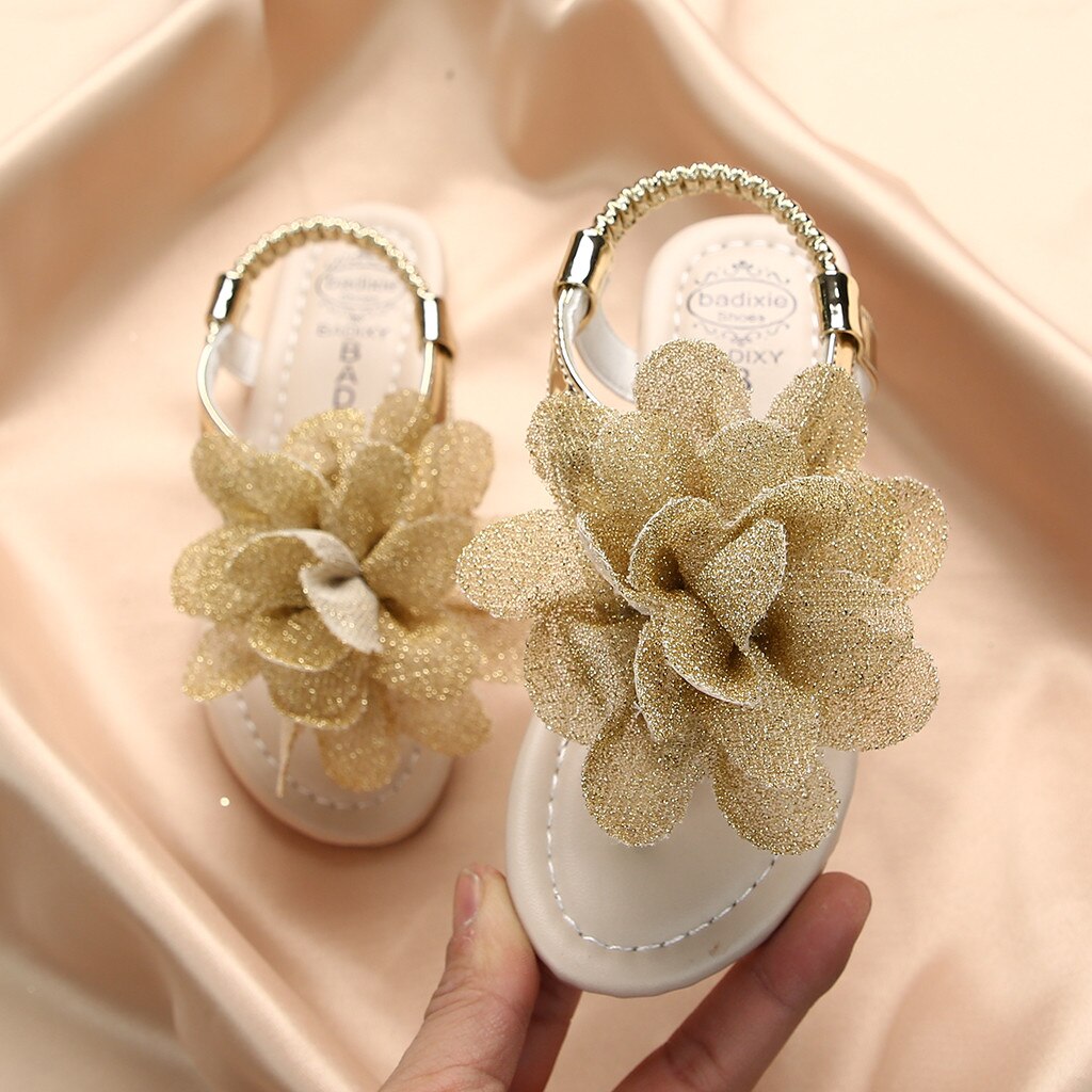 TELOTUNY Solid Color Hook Casual Flower Sandals