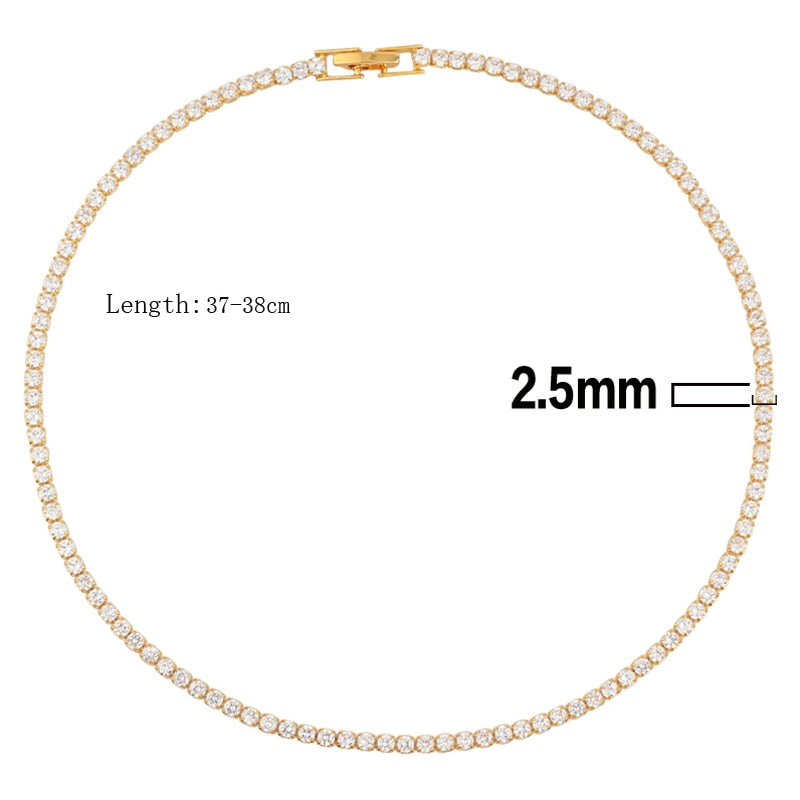 Trendy Sweet Romantic Crystal 14k Gold Chains Choker Necklace