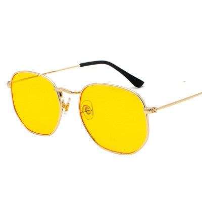 Metal Frame  Hexagon Sun Glasses