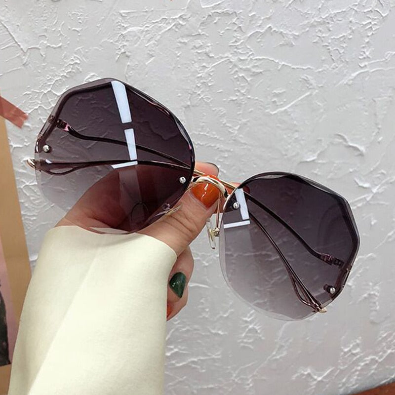 Irregular Round Gradient Fashion Sun Glasses