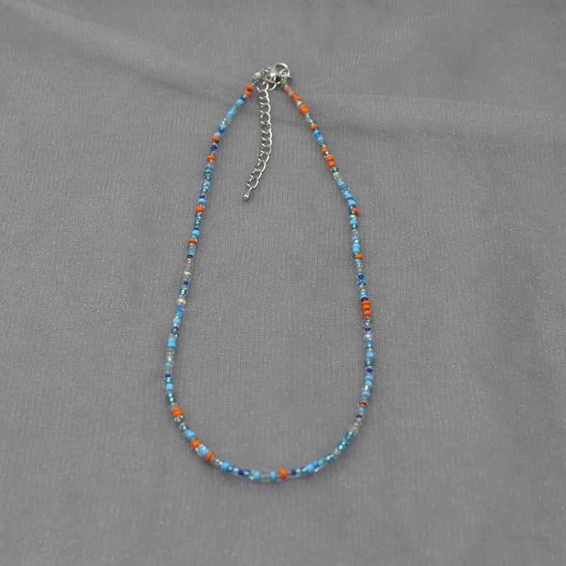 Simple Colorful Seed Beads Strand Choker Necklace