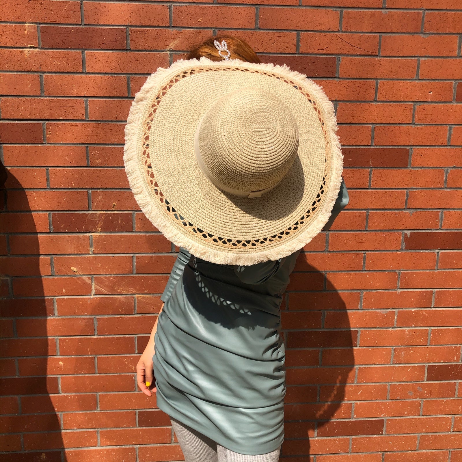 Straw Hat Cut-out Raw Edge Women's Beach UV-Proof Big Brim