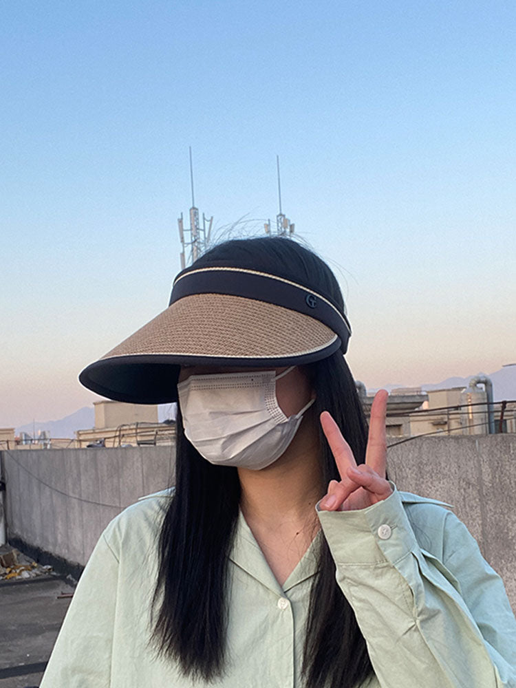 Xu Classmate Summer New Straw Hat Sun-Proof Topless Hat Beach Seaside Hat Female Summer Outing Straw Hat