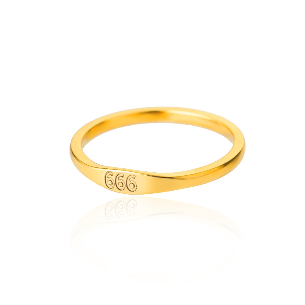 11:11 Angel Number Gold Plated Lucky Stainless Steel Ring
