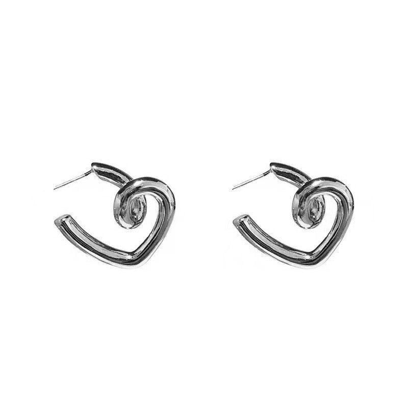 Korean Geometry Metal Earrings For women
